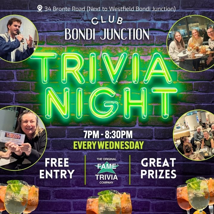 Featured image for “Midweek Fun at Club Bondi Junction: Trivia Night & Happy Hour Specials”