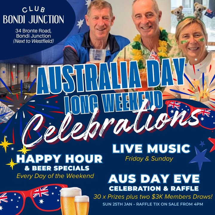 Featured image for “Australia Day Long Weekend at Club Bondi Junction”