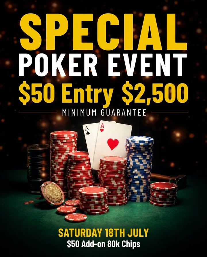 Featured image for “Special Poker Tournament at Club Bondi Junction – 18 July”